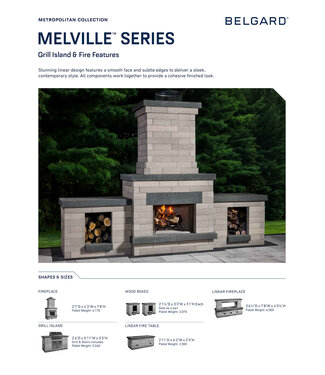 Belgard Belgard Melville Fireplace (Base & Top) Scandina Grey / Midnight Wood Burning (Special Order)