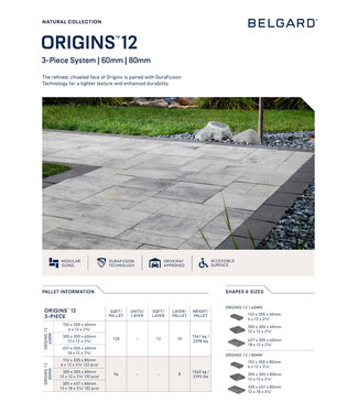Belgard Belgard Origins 12 3 Piece 60mm / Layer (12 SqFt)