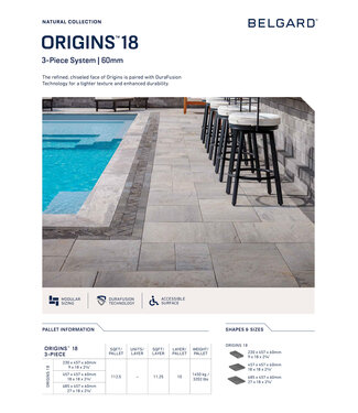 Belgard Belgard Origins 18 3 Piece 60mm / Layer (11.25sqft)