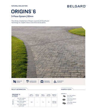 Belgard Belgard Origins 6 3 Piece 60mm / Layer (12sqft)
