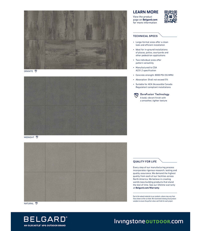 Belgard Cortez Slab 24 x 24 (610 x 610 x 50 mm)