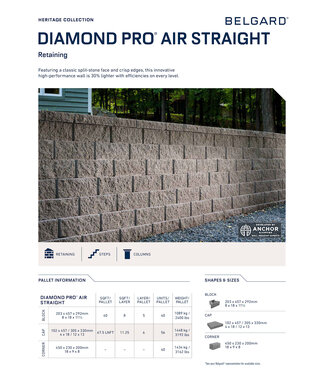 Belgard Belgard Diamond Pro Air Straight Face Corner (8 x 18 x 9)