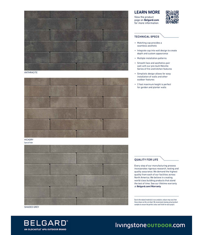 Belgard Melville Wall Cap 20 x 13 x 2