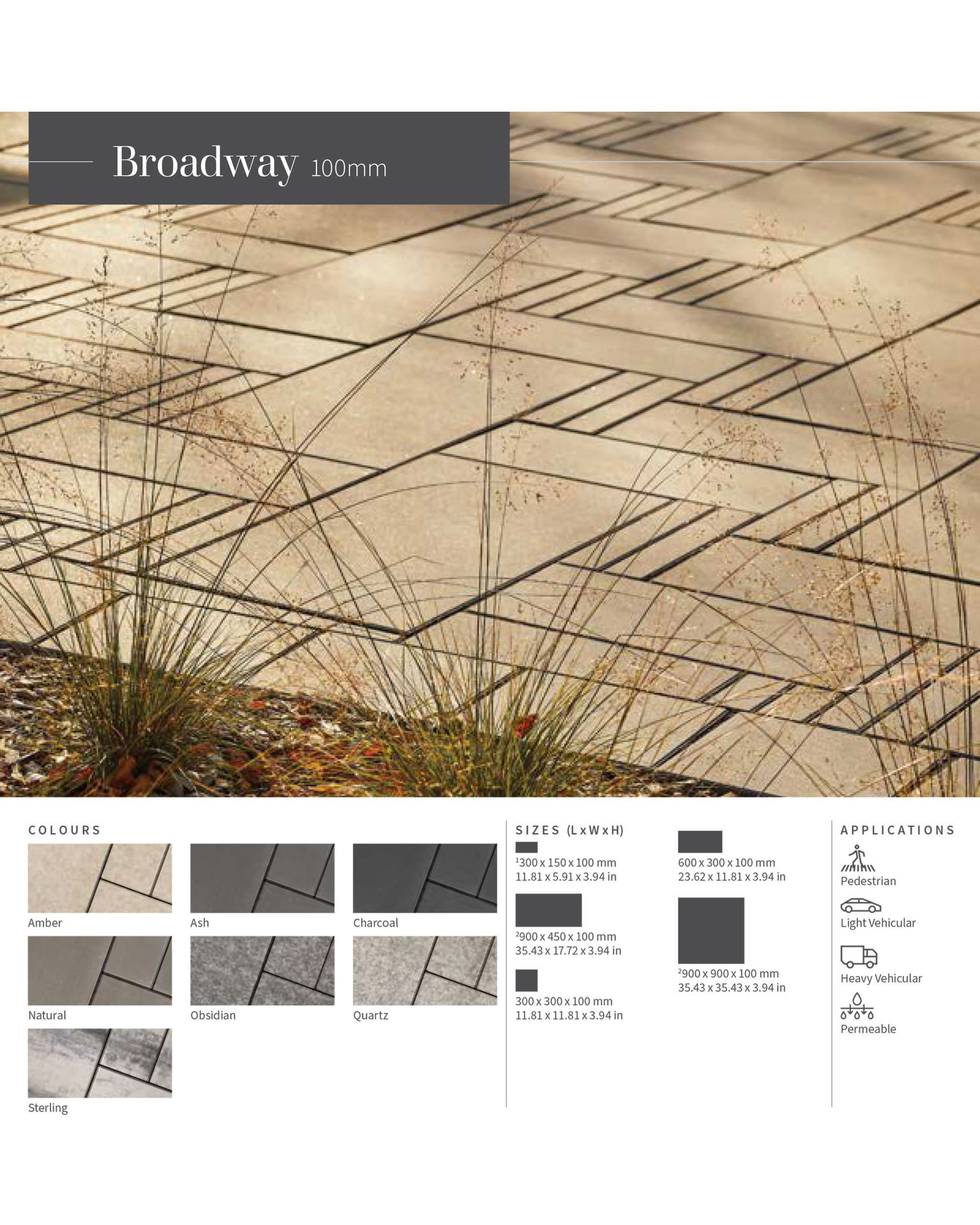 Barkman Broadway Paver 100mm - Livingstone Outdoor