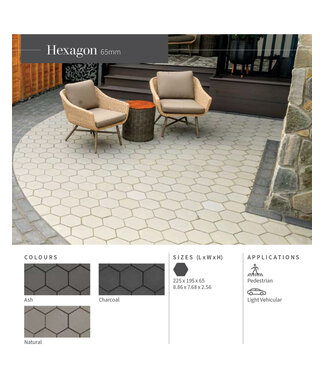 Barkman Barkman Hexagon Paver 65mm (225 x 195 x 65mm)