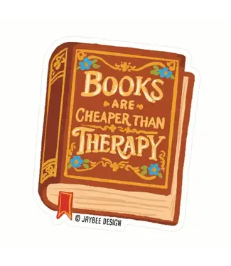Jaybee Design Books Are Cheaper Than Therapy Vinyl Sticker