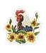 Chicken w/ Sunflowers Vinyl Sticker