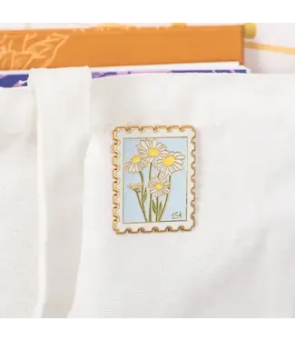 Jaybee Design Daisy Postage Stamp Enamel Pin