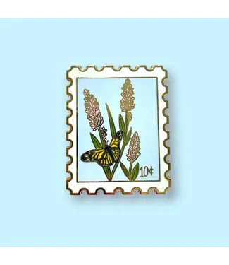 Jaybee Design Lavender Postage Stamp Enamel Pin