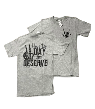 STRONG N FREE CDN Skull Hand T-Shirt Grey