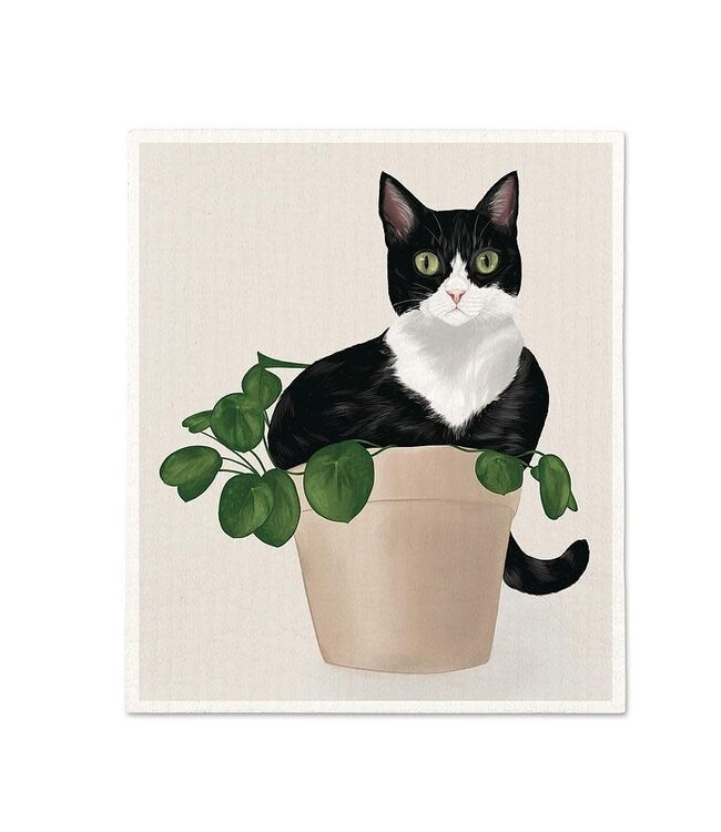 Cat in Plant Dishcloth
