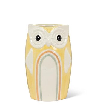 Abbott Collection Rainbow Owl Vase - Yellow