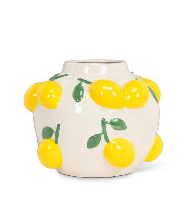Large Round Vase with Lemons
