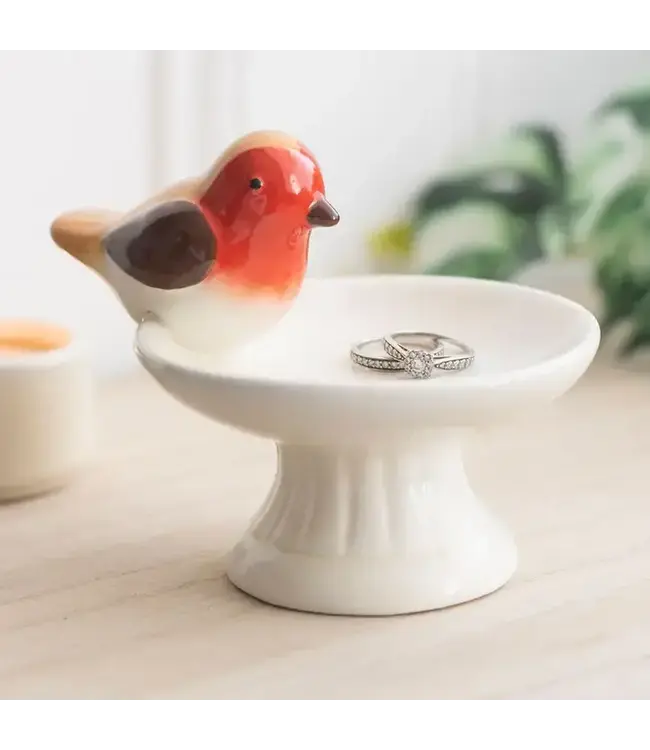 Robin Bird Bath Trinket Dish