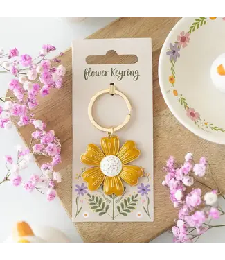 Something Different Wholesale Yellow Daisy Keyring
