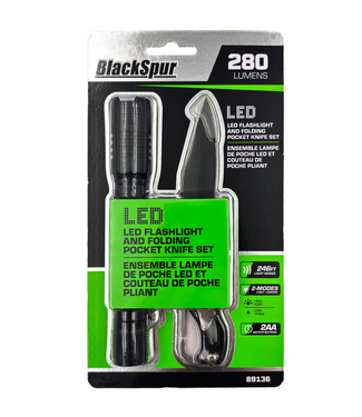 Holland Imports 2 PC LED Flashlight and Folding Pocket Knife Set