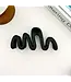 Classic Solid Color Wavy Hair Claw Clip - Black