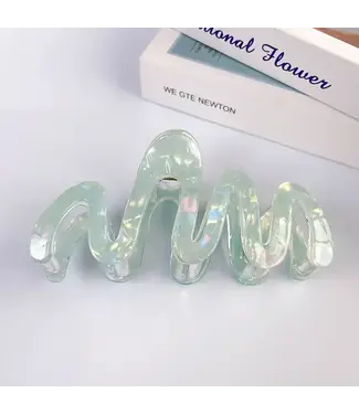 SoapElenGlen Colorful Wave Shaped Hair Claws - Green