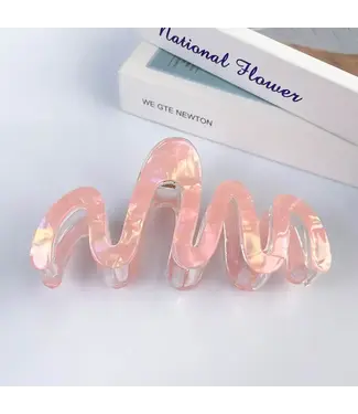 SoapElenGlen Colorful Wave Shaped Hair Claws - Pink