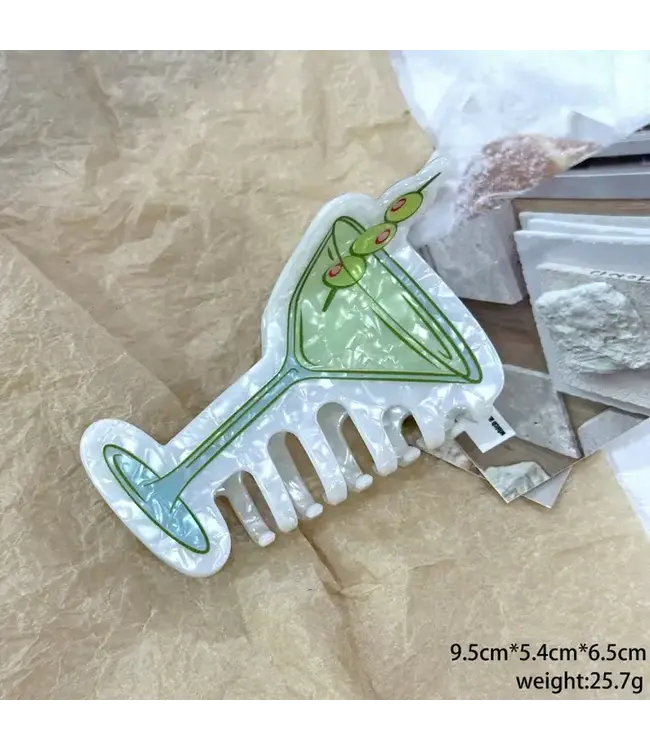 Cocktail Shaped Hair Claw Clip