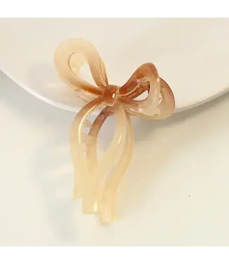 SoapElenGlen Jelly Color Bow Hair Claw Beige Coffee