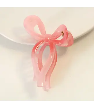 SoapElenGlen Jelly Color Bow Hair Claw Pink