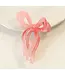 Jelly Color Bow Hair Claw Pink