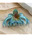 Plumeria Large Claw Clip Blue Yellow