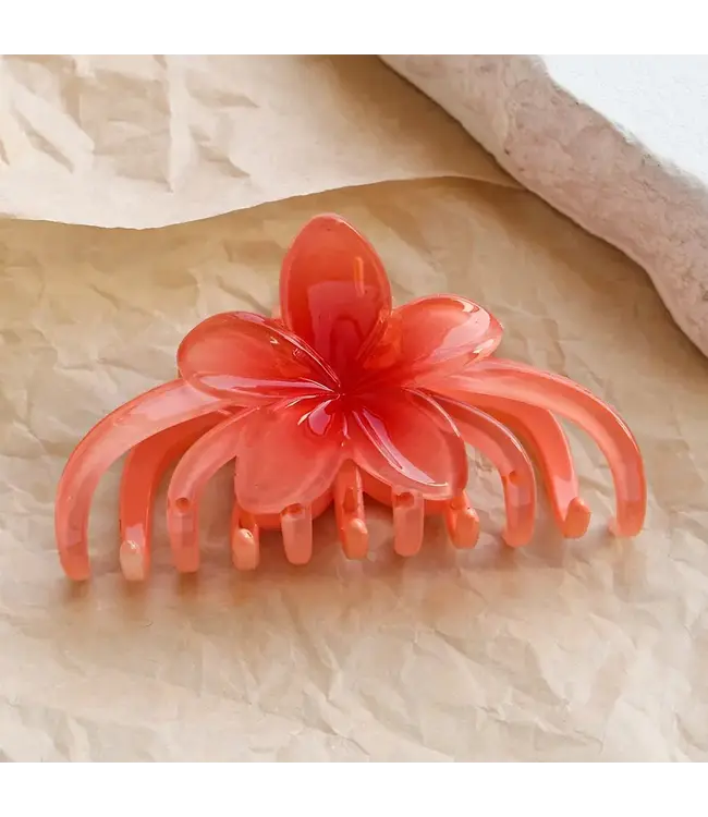 Plumeria Large Claw Clip Orange