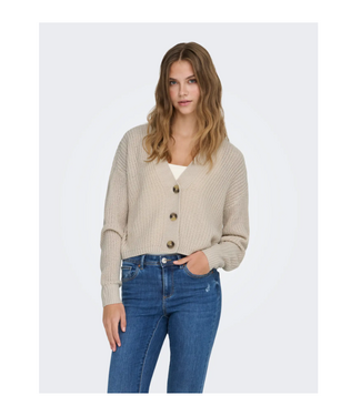 ONLY Carol Long Sleeve Knit Cardigan Pumice Stone