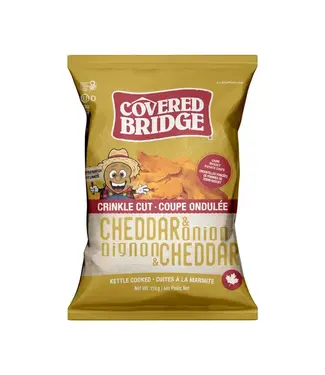 Covered Bridge Covered Bridge Cheddar & Onion Crinkle Cut Chip 170g