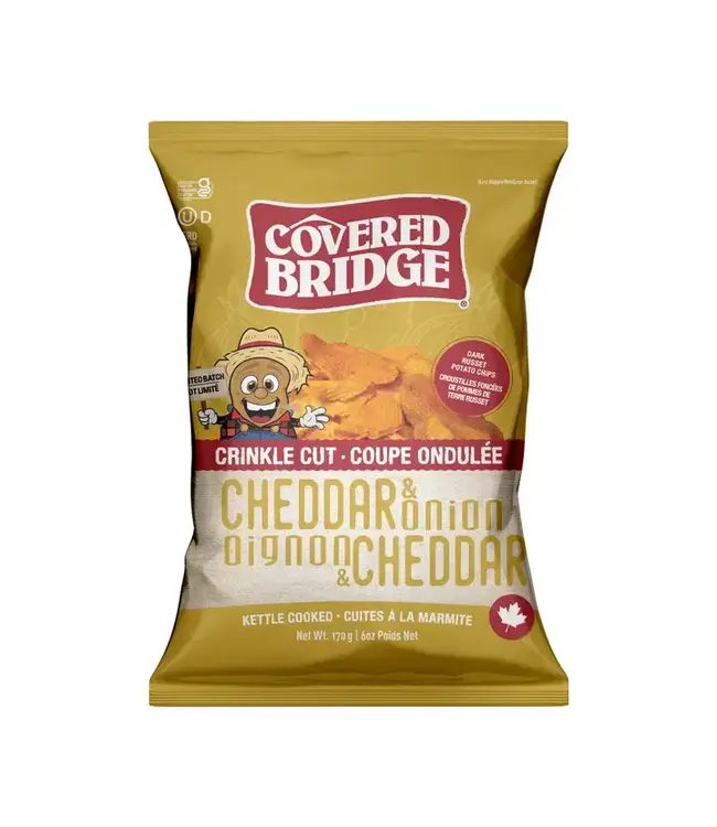 Covered Bridge Cheddar & Onion Crinkle Cut Chip 170g