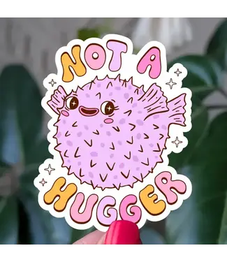 Moonlit Creations Not A Hugger Pufferfish Vinyl Sticker