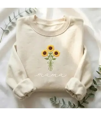 STRONG N FREE CDN Embroidered Mama Sunflower Sweatshirt