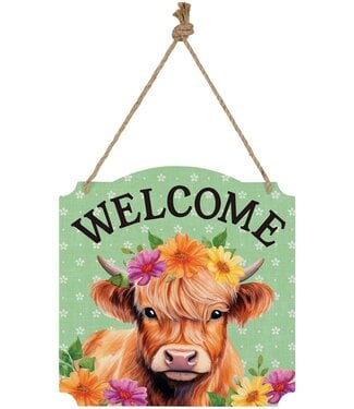 Carson Home & Gift Metal Wall Sign - Highland Cow