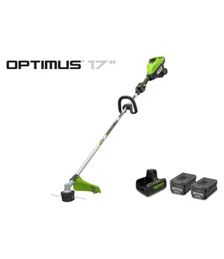 Greenworks Commercial GC82V Top mounted 1.3kW String Trimmer Kit w/ BONUS Battery