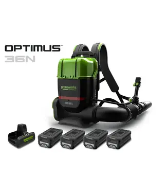 Greenworks Commercial 36N Backpack Blower with (2) CORE530 Batteries, DPC w/ (2) BONUS Battery