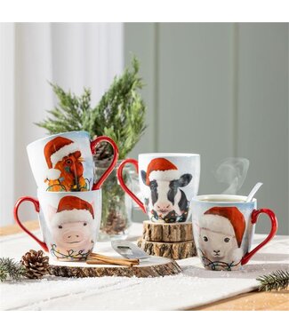 Evergreen Holly Homestead Coffee Cup Christmas Farm