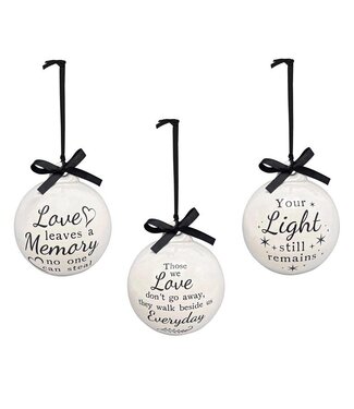 Evergreen Memorial Hanging Decor Ceramic Remembrance with Bow