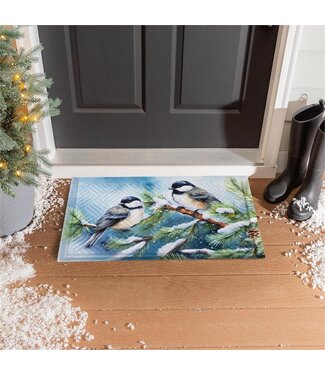 Evergreen Winter Chickadee Friends Embossed Mat