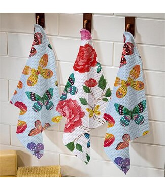 Evergreen Butterfly Toile Quick Dry Dish Cloth