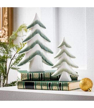 Evergreen Shades of Emerald Table Decor Ceramic Tree - Single