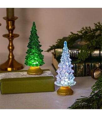 Evergreen Shades of Emerald LED Table Decor Tree Acrylic