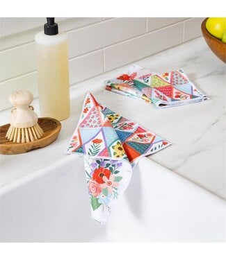 Evergreen Cottage Garden Quick Dry Cloth Set of 3