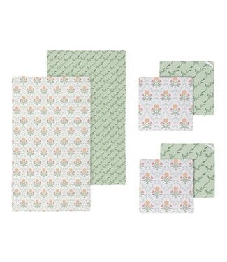 Evergreen Cottage Garden Kitchen Quick Dry Gift Set (1 Towel and 2 Dish Cloths)