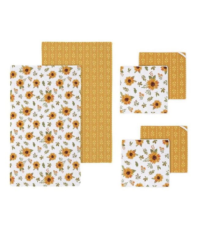 Sunflower Fields Kitchen Quick Dry Gift Set (1 Towel and 2 Dish Cloths)