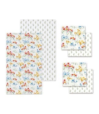 Evergreen Sprinklin' Blossoms Kitchen Quick dry Gift Set (1 Towel and 2 Dish Cloths)