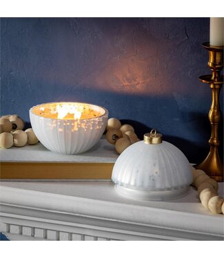 Evergreen Season to Sparkle Glass Ornament Candle