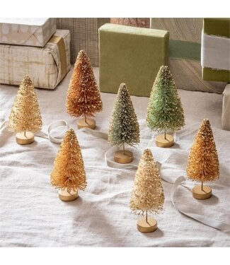 Evergreen Shade of Emerald Table Decor Bottle Brush Tree Set Small