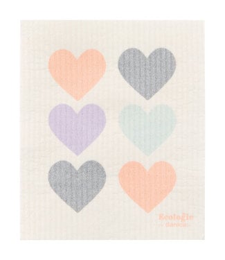 Ecologie Pastel Hearts Swedish Dishcloth
